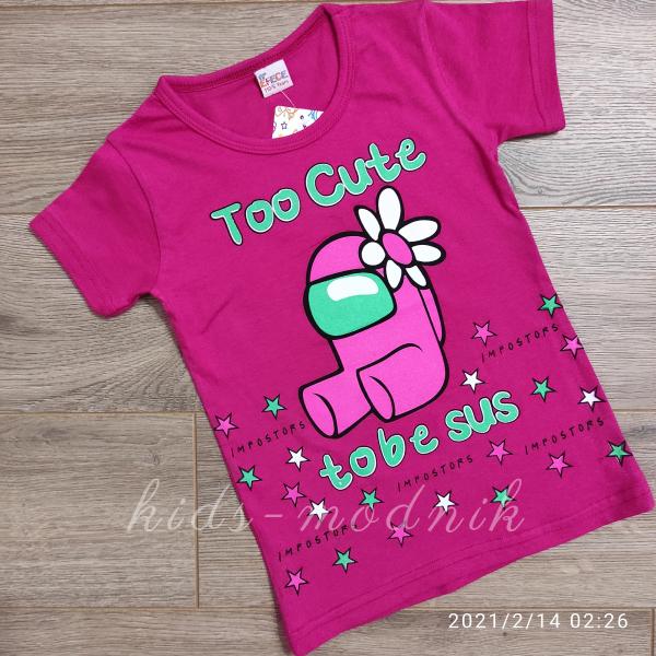детская одежда недорого для девочек футболки и майки Футболка детская для девочек -Tobe Sus - малинового цвета 5-6-7-8 лет 104 21-1005