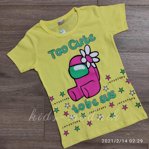 детская одежда недорого для девочек футболки и майки Футболка детская для девочек -Tobe Sus - желтого цвета 5-6-7-8 лет 104 21-1005