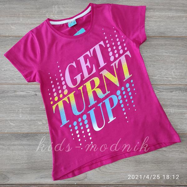 детская одежда недорого для девочек футболки и майки Футболка подростковая для девочек -GetTurntUp - малинового цвета 9-10-11-12 лет 101 21-4879