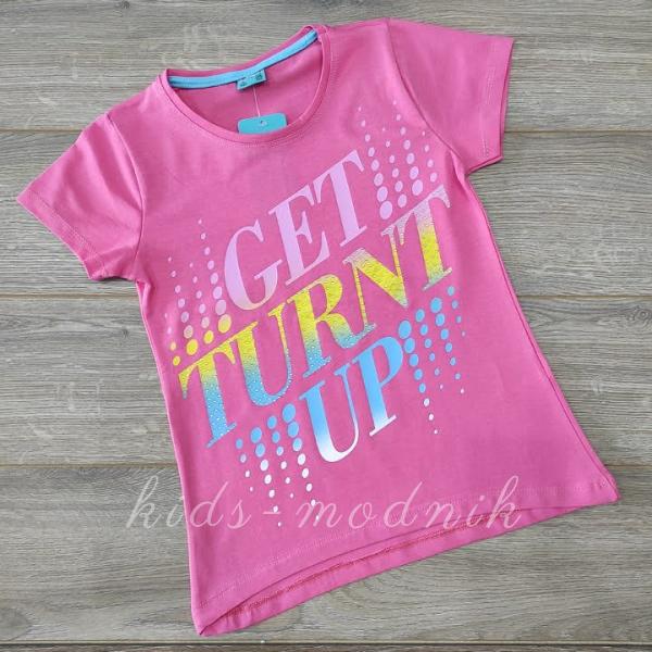 детская одежда недорого для девочек футболки и майки Футболка подростковая для девочек -GetTurntUp - розового цвета 9-10-11-12 лет 104 21-4879