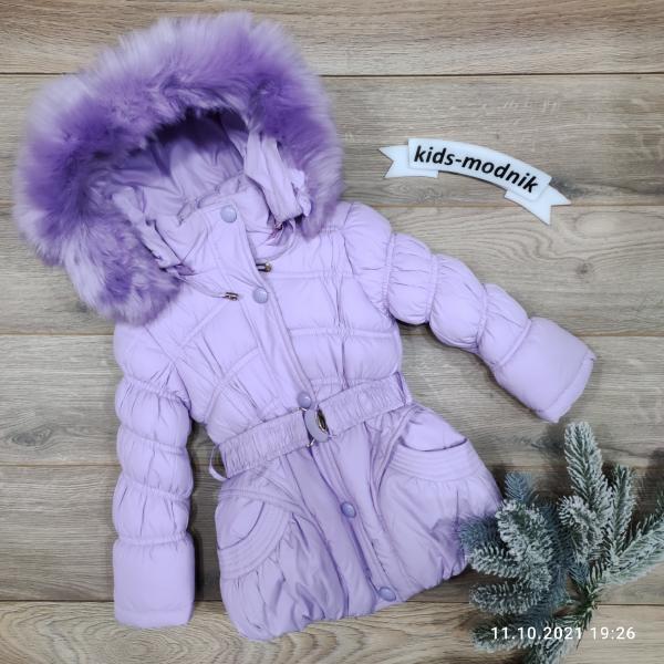 Куртка зимняя детская для девочек -Ding Li- лилового цвета 2-3-4-5-6 лет
