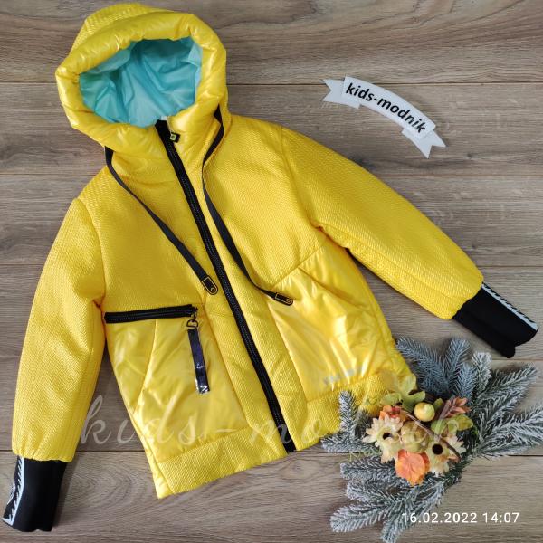 детская одежда недорого Куртка демисезонная подростковая для девочек-Maliyana- желтого цвета 10-11-12-13-14 лет