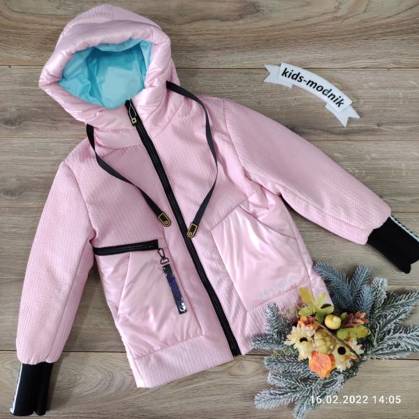 детская одежда недорого Куртка демисезонная подростковая для девочек-Maliyana- светло-розового цвета 10-11-12-13-14 лет