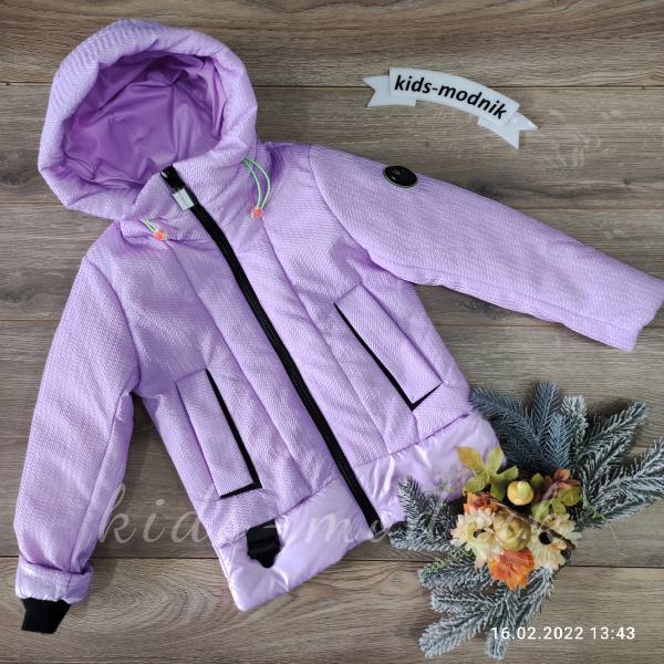 детская одежда недорого Куртка демисезонная детская для девочек-Maliyana- лилового цвета 8-9-10-11-12 лет
