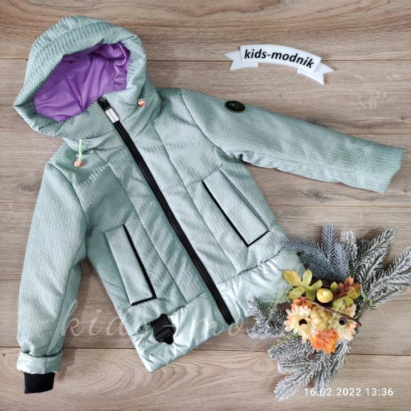 детская одежда недорого Куртка демисезонная детская для девочек-Maliyana- фисташкового цвета 8-9-10-11-12 лет