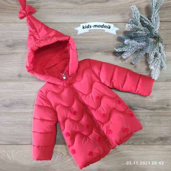 Куртка дитяча демісезонна утеплена для дівчаток -YJFS- червоного кольору 3-4-5-6 років