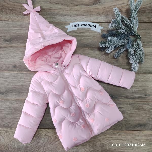 детская одежда недорого Куртка дитяча демісезонна утеплена для дівчаток -YJFS- світло-рожевого кольору 3-4-5-6 років