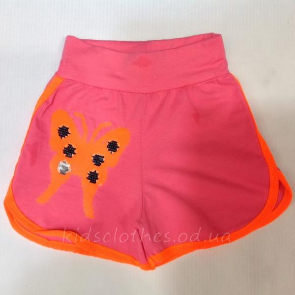 детская одежда недорого для девочек бриджи и шорты Шорты детские для девочек -Butterfly- розовые с пайетками 5-8 лет 102 19-1400